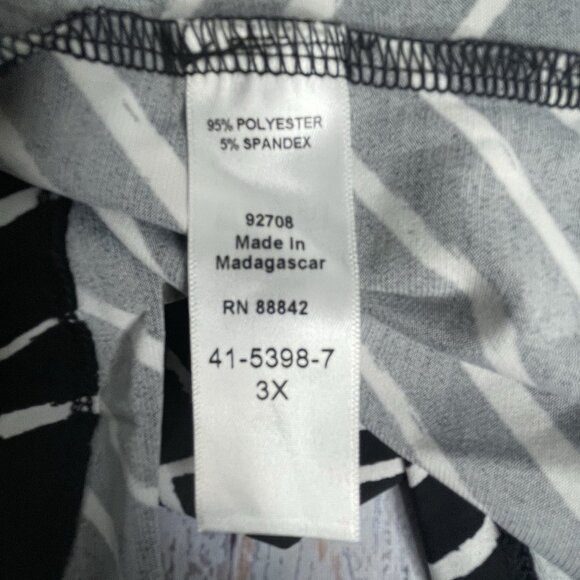 Catherine’s Anywhere Tunic Size 3X Black White Striped Lagenlook Minimalist - Picture 10 of 13